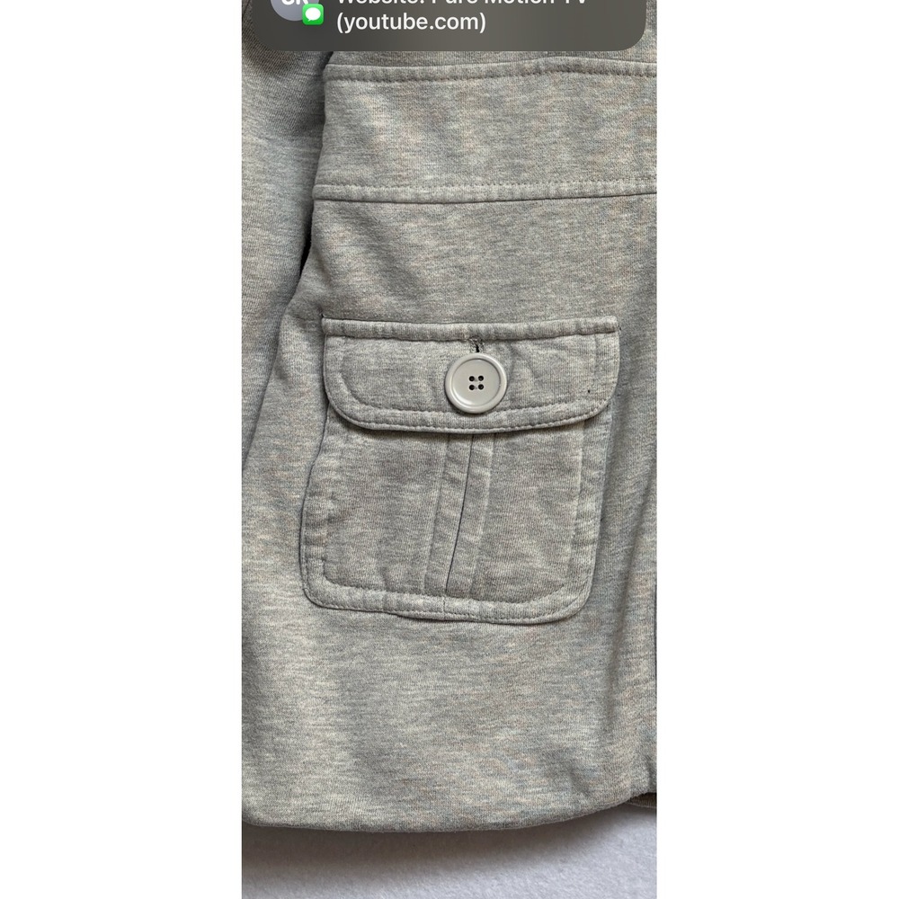 Zenana Outfitters Heather Gray Hooded Button Front Pea Coat Jacket Size S - Picture 5 of 9
